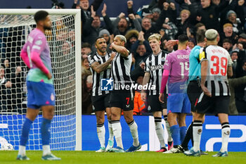 2023-12-13 - Newcastle United forward Joelinton (7) scores a goal 1-0 and celebrates during the UEFA Champions League, Group F football match between Newcastle United and AC Milan on 13 December 2023 at St. James's Park in Newcastle, England - FOOTBALL - CHAMPIONS LEAGUE - NEWCASTLE V AC MILAN - UEFA CHAMPIONS LEAGUE - SOCCER