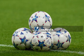 2023-12-13 - Champions League Balls during the UEFA Champions League, Group F football match between Newcastle United and AC Milan on 13 December 2023 at St. James's Park in Newcastle, England - FOOTBALL - CHAMPIONS LEAGUE - NEWCASTLE V AC MILAN - UEFA CHAMPIONS LEAGUE - SOCCER