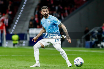 2023-12-13 - Elseid Hysaj of SS Lazio during the UEFA Champions League, Group E football match between Atletico de Madrid and SS Lazio on December 13, 2023 at Civitas Metropolitano stadium in Madrid, Spain - FOOTBALL - CHAMPIONS LEAGUE - ATLETICO MADRID V LAZIO - UEFA CHAMPIONS LEAGUE - SOCCER