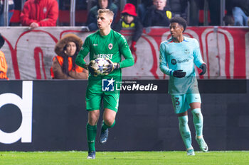 2023-12-13 - Jean Butez of Royal Antwerp FC during the UEFA Champions League, Group H football match between Royal Antwerp FC and FC Barcelona on December 13, 2023 at the Stadion Bosuil in Antwerpen, Belgium - FOOTBALL - CHAMPIONS LEAGUE - ROYAL ANTWERP V FC BARCELONA - UEFA CHAMPIONS LEAGUE - SOCCER