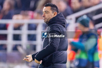 2023-12-13 - Coach Xavi Hernandez of FC Barcelona during the UEFA Champions League, Group H football match between Royal Antwerp FC and FC Barcelona on December 13, 2023 at the Stadion Bosuil in Antwerpen, Belgium - FOOTBALL - CHAMPIONS LEAGUE - ROYAL ANTWERP V FC BARCELONA - UEFA CHAMPIONS LEAGUE - SOCCER