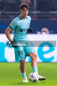 2023-12-13 - Hector Fort of FC Barcelona during the UEFA Champions League, Group H football match between Royal Antwerp FC and FC Barcelona on December 13, 2023 at the Stadion Bosuil in Antwerpen, Belgium - FOOTBALL - CHAMPIONS LEAGUE - ROYAL ANTWERP V FC BARCELONA - UEFA CHAMPIONS LEAGUE - SOCCER