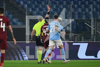2023-02-16 - Red card for Patric (SS Lazio)  during the UEFA Conference League 2022/2023 football match between SS Lazio and CFR 1907 Cluj at The Olympic Stadium in Rome on 16 February 2023. - SS LAZIO VS  CFR 1907 CLUJ - UEFA CONFERENCE LEAGUE - SOCCER