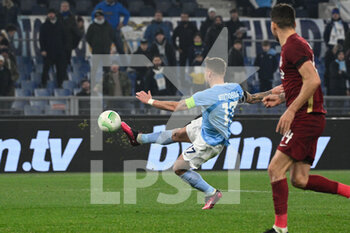 2023-02-16 - Ciro Immobile (SS Lazio) goal 1-0 during the UEFA Conference League 2022/2023 football match between SS Lazio and CFR 1907 Cluj at The Olympic Stadium in Rome on 16 February 2023. - SS LAZIO VS  CFR 1907 CLUJ - UEFA CONFERENCE LEAGUE - SOCCER