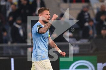 2023-02-16 - Ciro Immobile (SS Lazio) celebrates after scoring the goal 1-0 during the UEFA Conference League 2022/2023 football match between SS Lazio and CFR 1907 Cluj at The Olympic Stadium in Rome on 16 February 2023. - SS LAZIO VS  CFR 1907 CLUJ - UEFA CONFERENCE LEAGUE - SOCCER