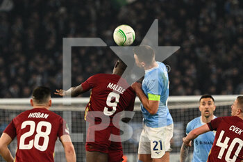 2023-02-16 - Sergej Milinkovic-Savic (SS Lazio) Cephas Malele (CFR Cluj) during the UEFA Conference League 2022/2023 football match between SS Lazio and CFR 1907 Cluj at The Olympic Stadium in Rome on 16 February 2023. - SS LAZIO VS  CFR 1907 CLUJ - UEFA CONFERENCE LEAGUE - SOCCER