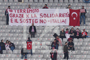 2023-03-09 - Fans of Sivasspor Kulübü with a banner for Italy - CF FIORENTINA VS SIVASSPOR - UEFA CONFERENCE LEAGUE - SOCCER