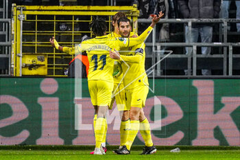 2023-03-09 - Manu Trigueros of Villarreal celebrates a goal during the UEFA Europa Conference League, Round of 16, 1st leg football match between RSC Anderlecht and Villarreal CF on March 9, 2023 at the Lotto Park Stadium in Brussels, Belgium - FOOTBALL - CONFERENCE LEAGUE - ANDERLECHT V VILLARREAL - UEFA CONFERENCE LEAGUE - SOCCER