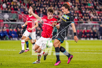 2023-03-16 - Wouter Goes of AZ Alkmaar, Luca Pellegrini of SS Lazio during the UEFA Europa Conference League, Round of 16, 2nd leg football match between AZ Alkmaar and SS Lazio on March 16, 2023 at the AZ Stadion in Alkmaar, Netherlands - FOOTBALL - CONFERENCE LEAGUE - AZ ALKMAAR V LAZIO - UEFA CONFERENCE LEAGUE - SOCCER
