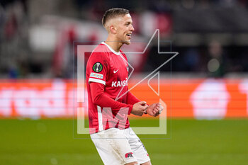2023-03-16 - Jesper Karlsson of AZ Alkmaar celebrates the first goal during the UEFA Europa Conference League, Round of 16, 2nd leg football match between AZ Alkmaar and SS Lazio on March 16, 2023 at the AZ Stadion in Alkmaar, Netherlands - FOOTBALL - CONFERENCE LEAGUE - AZ ALKMAAR V LAZIO - UEFA CONFERENCE LEAGUE - SOCCER
