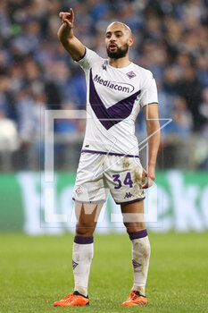 2023-04-13 - Sofyan Amrabat of Fiorentina during the UEFA Europa Conference League, Quarter-finals, 1st leg football match between KKS Lech Poznan and ACF Fiorentina on April 13, 2023 at INEA Stadion in Poznan, Poland - FOOTBALL - CONFERENCE LEAGUE - LECH POZNAN V FIORENTINA - UEFA CONFERENCE LEAGUE - SOCCER