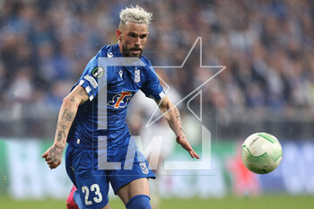 2023-04-13 - Kristoffer Velde of Lech during the UEFA Europa Conference League, Quarter-finals, 1st leg football match between KKS Lech Poznan and ACF Fiorentina on April 13, 2023 at INEA Stadion in Poznan, Poland - FOOTBALL - CONFERENCE LEAGUE - LECH POZNAN V FIORENTINA - UEFA CONFERENCE LEAGUE - SOCCER