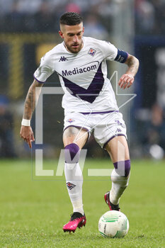 2023-04-13 - Cristiano Biraghi of Fiorentina during the UEFA Europa Conference League, Quarter-finals, 1st leg football match between KKS Lech Poznan and ACF Fiorentina on April 13, 2023 at INEA Stadion in Poznan, Poland - FOOTBALL - CONFERENCE LEAGUE - LECH POZNAN V FIORENTINA - UEFA CONFERENCE LEAGUE - SOCCER
