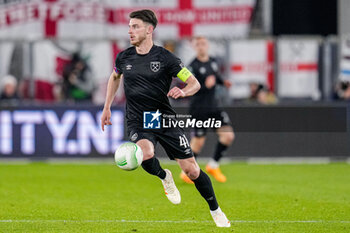 2023-05-18 - Declan Rice of West Ham during the UEFA Europa Conference League, Semi-finals, 2nd leg football match between AZ and West Ham United on May 18, 2023 at the AFAS Stadion in Alkmaar, Netherlands - FOOTBALL - CONFERENCE LEAGUE - AZ ALKMAAR V WEST HAM - UEFA CONFERENCE LEAGUE - SOCCER