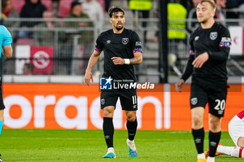 2023-05-18 - Lucas Paqueta of West Ham during the UEFA Europa Conference League, Semi-finals, 2nd leg football match between AZ and West Ham United on May 18, 2023 at the AFAS Stadion in Alkmaar, Netherlands - FOOTBALL - CONFERENCE LEAGUE - AZ ALKMAAR V WEST HAM - UEFA CONFERENCE LEAGUE - SOCCER