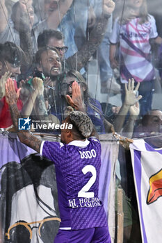 2023-08-31 - ACF Fiorentina's Brazilian defender Domilson Cordeiro dos Santos knows as Dodo celebrates after a goal - ACF FIORENTINA VS SK RAPID WIEN - UEFA CONFERENCE LEAGUE - SOCCER
