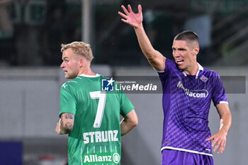 2023-08-31 - ACF Fiorentina's Serbian defender Nikola Milenkovic reacts - ACF FIORENTINA VS SK RAPID WIEN - UEFA CONFERENCE LEAGUE - SOCCER