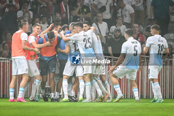 2023-08-24 - Marco PASALIC of Rijeka celebrate his goal with teammates during the UEFA Europa Conference League, Play-offs, 1st leg football match between LOSC Lille and HNK Rijeka on August 24, 2023 at Pierre Mauroy stadium in Villeneuve-d'Ascq near Lille, France - FOOTBALL - CONFERENCE LEAGUE - LILLE V RIJEKA - UEFA CONFERENCE LEAGUE - SOCCER