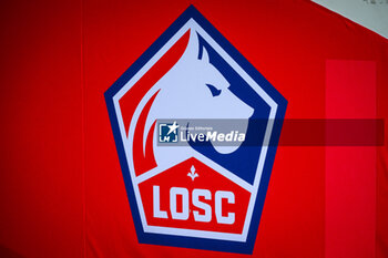 2023-08-24 - Illustration of the official logo of Lille during the UEFA Europa Conference League, Play-offs, 1st leg football match between LOSC Lille and HNK Rijeka on August 24, 2023 at Pierre Mauroy stadium in Villeneuve-d'Ascq near Lille, France - FOOTBALL - CONFERENCE LEAGUE - LILLE V RIJEKA - UEFA CONFERENCE LEAGUE - SOCCER