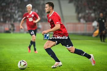 2023-08-24 - Gabriel GUDMUNDSSON of Lille during the UEFA Europa Conference League, Play-offs, 1st leg football match between LOSC Lille and HNK Rijeka on August 24, 2023 at Pierre Mauroy stadium in Villeneuve-d'Ascq near Lille, France - FOOTBALL - CONFERENCE LEAGUE - LILLE V RIJEKA - UEFA CONFERENCE LEAGUE - SOCCER