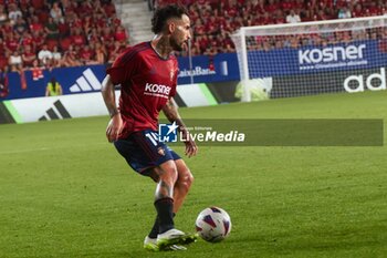 2023-08-24 - Pamplona, Spain. 24th Aug 2023. Sports. Football/Soccer.Ruben Garcia (14. CA Osasuna) during the football match of First leg of the UEFA Europa Conference League qualifier play-off between CA Osasuna and Club Brugge played at El Sadar stadium in Pamplona (Spain) on August 24, 2023. Credit: Inigo Alzugaray/CordonPress - UEFA EUROPA CONFERENCE LEAGUE: CA OSASUNA VS CLUB BRUGGE, PAMPLONA, SPAIN - UEFA CONFERENCE LEAGUE - SOCCER