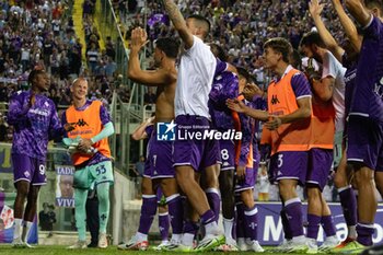 2023-08-31 - Fiorentina celebrates the victory - ACF FIORENTINA VS SK RAPID WIEN - UEFA CONFERENCE LEAGUE - SOCCER