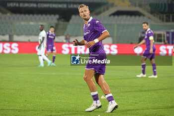 2023-10-05 - Antonin Barak of the ACF Fiorentina celebrates after scoring his team's goal during the Conference League match between ACF Fiorentina and Ferencvarosi TC at Stadio Artemio Franchi on October 5, 2023 in Florence, Italy - ACF FIORENTINA VS FERENCVAROSI TC - UEFA CONFERENCE LEAGUE - SOCCER
