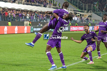 2023-10-05 - Jonathan Ikone of the ACF Fiorentina celebrates after scoring his team's goal during the Conference League match between ACF Fiorentina and Ferencvarosi TC at Stadio Artemio Franchi on October 5, 2023 in Florence, Italy - ACF FIORENTINA VS FERENCVAROSI TC - UEFA CONFERENCE LEAGUE - SOCCER