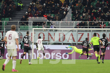 2023-01-11 - Ndary Adopo of Torino FC scores a goal during Coppa Italia 2022/23 football match between AC Milan and Torino FC at San Siro Stadium, Milan, Italy on January 11, 2023 - AC MILAN VS TORINO FC - ITALIAN CUP - SOCCER