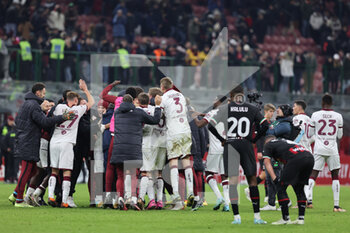 2023-01-11 - Torino FC players celebrate the victory at the end of the match during Coppa Italia 2022/23 football match between AC Milan and Torino FC at San Siro Stadium, Milan, Italy on January 11, 2023 - AC MILAN VS TORINO FC - ITALIAN CUP - SOCCER
