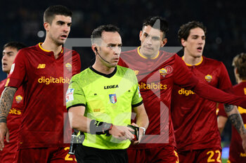 2023-01-12 - Ermanno Feliciani referee during the Coppa Italia Frecciarossa round of 16 match between AS Roma vs Genoa CFC at the Olimpic Stadium in Rome on 12 January 2023. - AS ROMA VS GENOA CFC - ITALIAN CUP - SOCCER