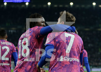 2023-01-19 - Federico Chiesa of Juventus Fc celebrating with Moise Kean of Juventus Fc after a goal  during Coppa Italia 2023, football match between Juventus Fc and Ac Monza on Jannuary 19, 2023 at Allianz Stadium, Turin Italy. Photo Nderim Kaceli - JUVENTUS FC VS AC MONZA - ITALIAN CUP - SOCCER