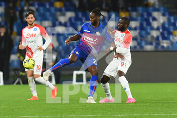 2023-01-17 - Soualhio Meitr of US Cremonese competes for the ball with Tanguy Ndombele' of SSC Napoli   during the Coppa Italia Freccia Rossa  match between SSC Napoli  v USC Cremonese  at Stadio Arechi   - SSC NAPOLI VS US CREMONESE - ITALIAN CUP - SOCCER