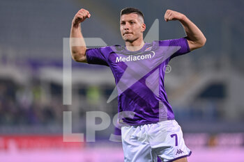 2023-02-01 - Luka Jovic (ACF Fiorentina) celebrates after scoring a goal - ACF FIORENTINA VS TORINO FC - ITALIAN CUP - SOCCER