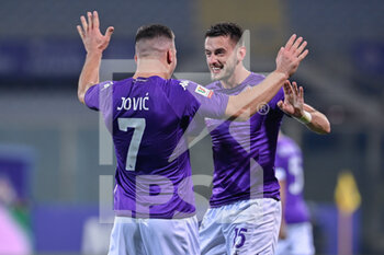 2023-02-01 - Luka Jovic (ACF Fiorentina) celebrates after scoring a goal with Aleksa Terzic (ACF Fiorentina) - ACF FIORENTINA VS TORINO FC - ITALIAN CUP - SOCCER