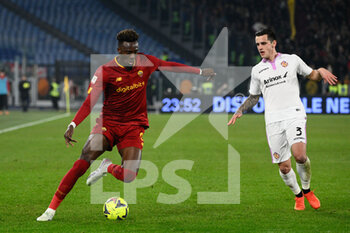 2023-02-01 - Tammy Abraham (AS Roma)  during the Coppa Italia Frecciarossa quarterfinal match between AS Roma vs US Cremonese at the Olimpic Stadium in Rome on 01 February 2023. - AS ROMA VS US CREMONESE - ITALIAN CUP - SOCCER