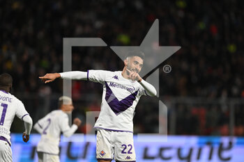 2023-04-05 - Gonzalez Nicolas Ivan of ACF Fiorentina celebrating after a goal during the Italian Cup Semi Final football match between US Cremonese and ACF Fiorentina on 5 of Avril 2023 at Stadium Giovanni Zini in Cremona, Italy. Photo Tiziano Ballabio - SEMIFINAL - US CREMONESE VS ACF FIORENTINA - ITALIAN CUP - SOCCER