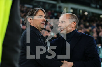 2023-04-04 - Simone Inzaghi, Manager of FC Internazionale and Massimiliano Allegri, Manager of Juventus during the Coppa Italia, semifinal first leg,  football match between Juventus Fc and Fc Internazionale, on 04 April 2023 at Allianz Stadium, Turin, Italy. Photo Nderim Kaceli - SEMIFINAL - JUVENTUS FC VS INTER - FC INTERNAZIONALE - ITALIAN CUP - SOCCER