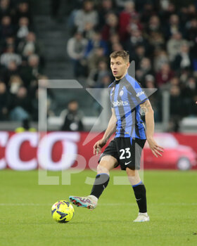 2023-04-04 - Nicolo Barella of FC Internazionale during the Coppa Italia, semifinal first leg,  football match between Juventus Fc and Fc Internazionale, on 04 April 2023 at Allianz Stadium, Turin, Italy. Photo Nderim Kaceli - SEMIFINAL - JUVENTUS FC VS INTER - FC INTERNAZIONALE - ITALIAN CUP - SOCCER