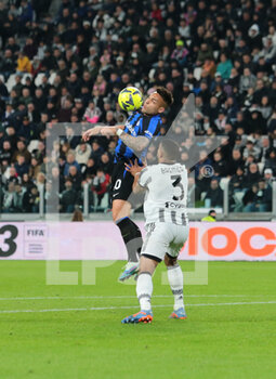 2023-04-04 - Lautaro Martinez of FC Internazionale during the Coppa Italia, semifinal first leg,  football match between Juventus Fc and Fc Internazionale, on 04 April 2023 at Allianz Stadium, Turin, Italy. Photo Nderim Kaceli - SEMIFINAL - JUVENTUS FC VS INTER - FC INTERNAZIONALE - ITALIAN CUP - SOCCER