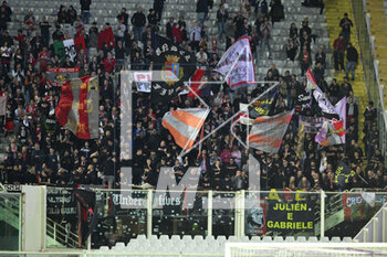 2023-04-27 - Supporters of US Cremonese during the Coppa Italia Semi Final match between ACF Fiorentina vs US Cremonese at Stadio Artemio Franchi on April 27, 2023 in Florence, Italy. - SEMIFINAL - ACF FIORENTINA VS US CREMONESE - ITALIAN CUP - SOCCER