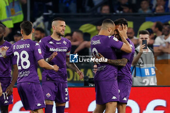 2023-05-24 - Nicolas Gonzales of Fiorentina celebrates after scores their first gol - FINAL - ACF FIORENTINA VS INTER - FC INTERNAZIONALE - ITALIAN CUP - SOCCER