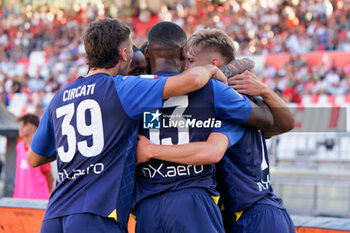 2023-08-12 - Parma Calcio celebrates after scoring a goal - SSC BARI VS PARMA CALCIO - ITALIAN CUP - SOCCER