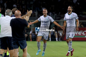 2023-08-14 - Davide Di Molfetta (Feralpisalo') celebrates for the goal - TORINO FC VS FERALPISALò - ITALIAN CUP - SOCCER