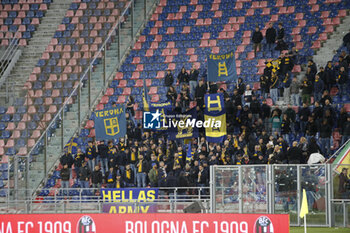 2023-10-31 - Hellas Verona fans show their support during Bologna FC vs Hellas Verona FC, round of 16° of Coppa Italia Frecciarossa 2023-24, at Renato Dall'Ara stadium in Bologna (BO), Italy, on October 31, 2023. - BOLOGNA FC VS HELLAS VERONA FC - ITALIAN CUP - SOCCER