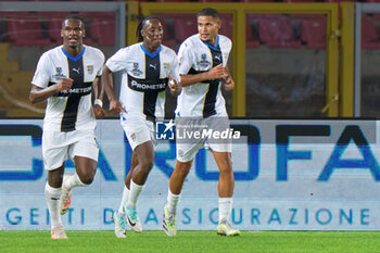 2023-11-01 - Ange-Yoan Bonny of Parma Calcio celebrates after scoring a goal with teammates - US LECCE VS PARMA CALCIO - ITALIAN CUP - SOCCER