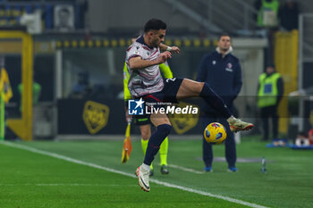 2023-12-20 - Charalampos Lykogiannis of Bologna FC seen in action during Coppa Italia 2023/24 Round of 16 football match between FC Internazionale and Bologna FC at Giuseppe Meazza Stadium, Milan, Italy on December 20, 2023 - INTER - FC INTERNAZIONALE VS BOLOGNA FC - ITALIAN CUP - SOCCER