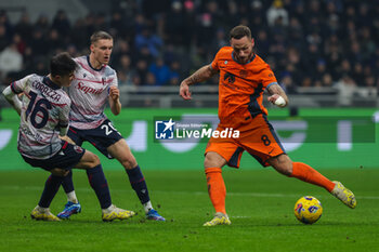 2023-12-20 - Marko Arnautovic of FC Internazionale seen in action during Coppa Italia 2023/24 Round of 16 football match between FC Internazionale and Bologna FC at Giuseppe Meazza Stadium, Milan, Italy on December 20, 2023 - INTER - FC INTERNAZIONALE VS BOLOGNA FC - ITALIAN CUP - SOCCER