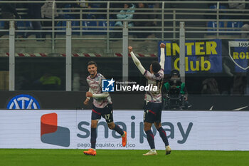 2023-12-20 - Dan Ndoye of Bologna FC celebrates after scoring a goal during Coppa Italia 2023/24 Round of 16 football match between FC Internazionale and Bologna FC at Giuseppe Meazza Stadium, Milan, Italy on December 21, 2023 - INTER - FC INTERNAZIONALE VS BOLOGNA FC - ITALIAN CUP - SOCCER
