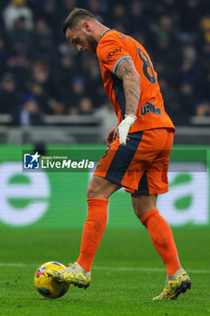 2023-12-20 - Marko Arnautovic of FC Internazionale seen in action during Coppa Italia 2023/24 Round of 16 football match between FC Internazionale and Bologna FC at Giuseppe Meazza Stadium, Milan, Italy on December 20, 2023 - INTER - FC INTERNAZIONALE VS BOLOGNA FC - ITALIAN CUP - SOCCER